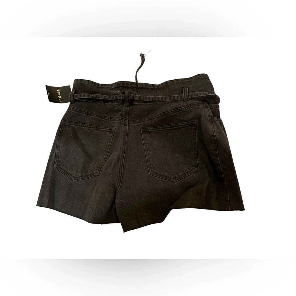 NWT Forever 21 High Waisted Jean Short - Black - Picture 4 of 11